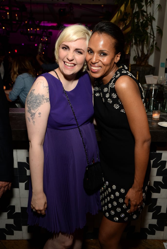 Lena Dunham met up with Kerry Washington at Variety's bash on Saturday.