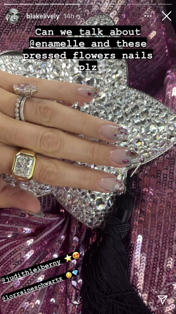 See Blake Lively's Delicate Pressed Flower Nail Art