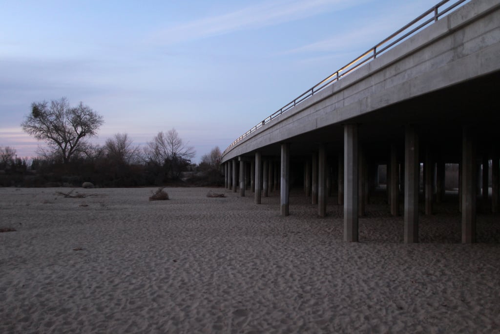 Dry earth is seen in the Kern River in central California.