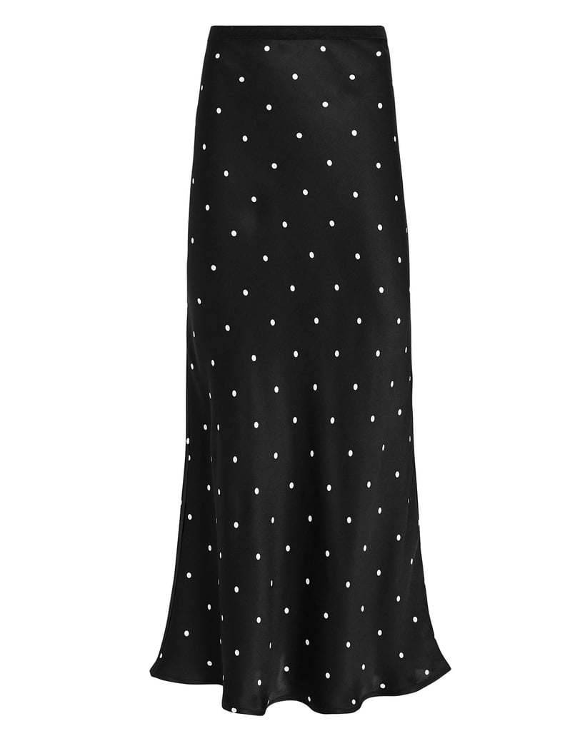 Anine Bing Bar Polka Dot Silk Midi Skirt