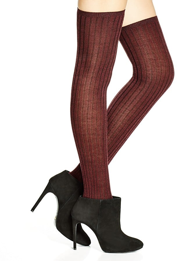Hue Marled Rib Over-the-Knee Socks ($12) | How to Wear Over-the-Knee ...
