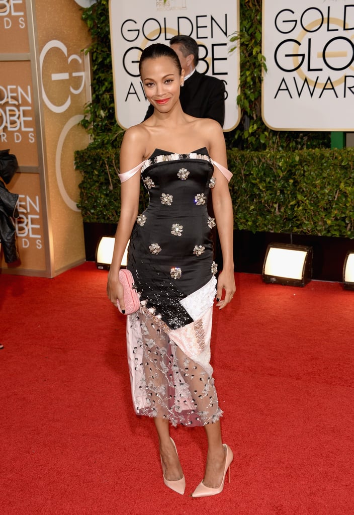 The 2014 Golden Globes brought out Zoe's playful side in a geometric Prabal Gurung number.