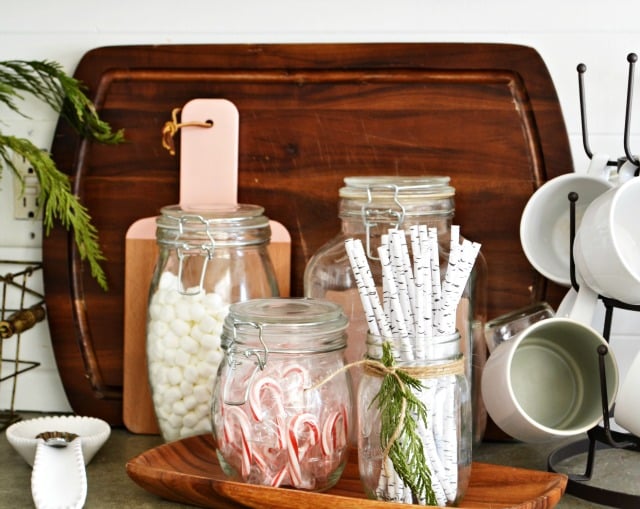 Use Glassware to Display Toppings and Straws