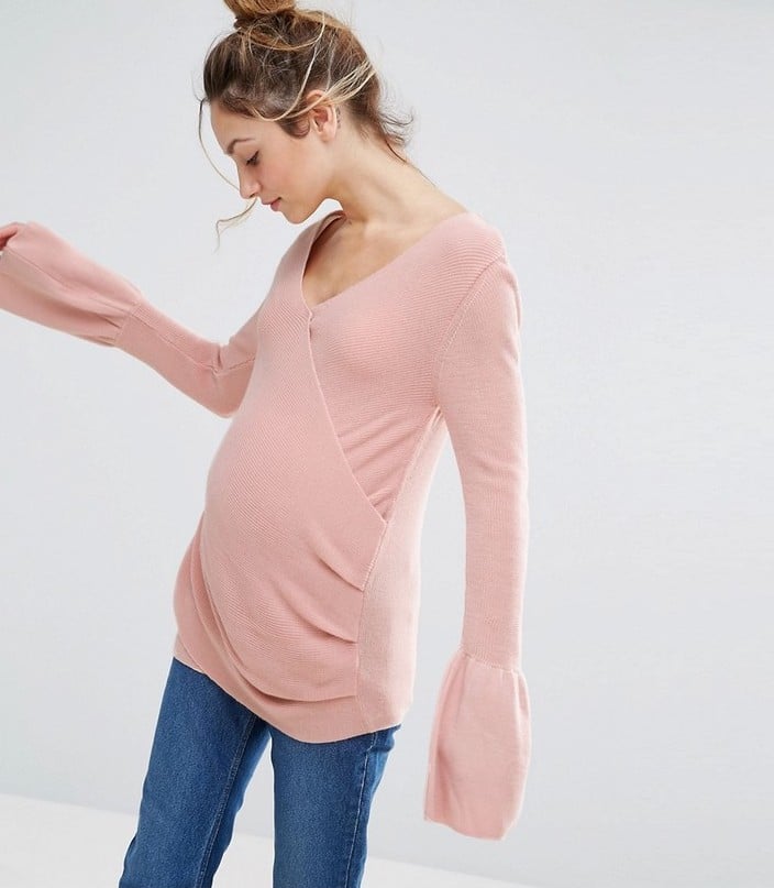 ASOS Nursing Wrap-Front Sweater With Bell Sleeve