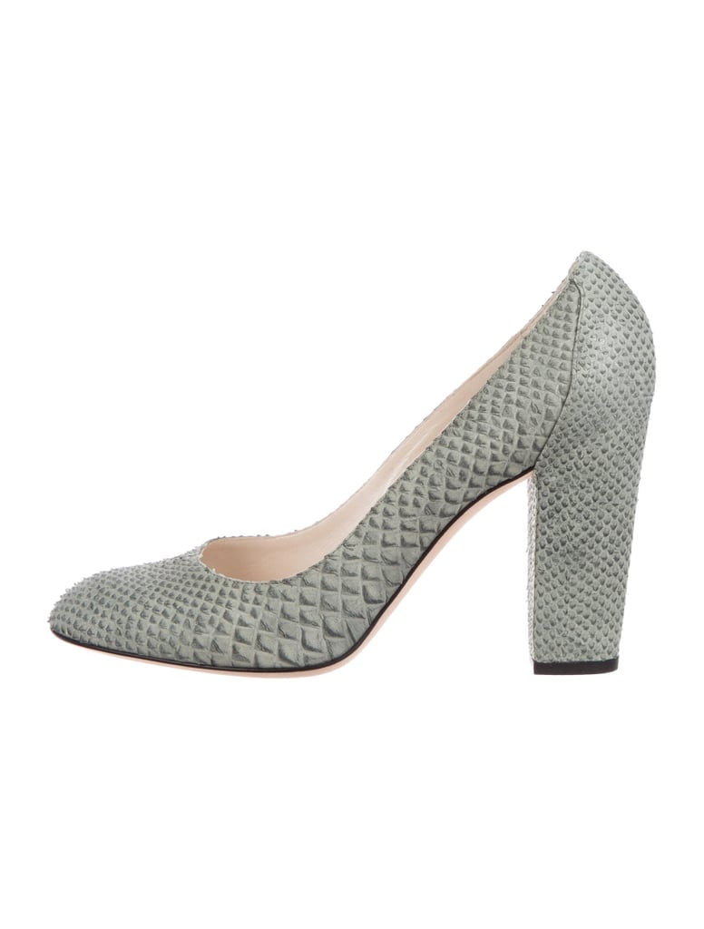 Christian Dior Snakeskin Twist Round-Toe Pumps