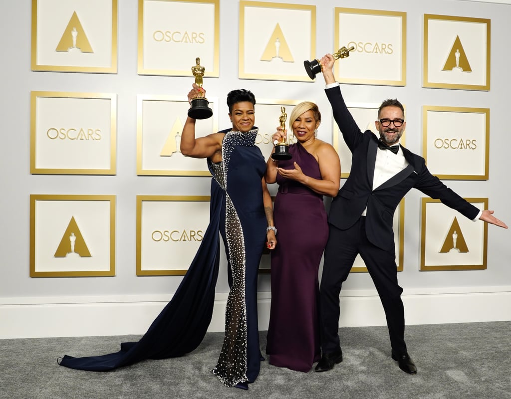 Mia Neal, Jamika Wilson, and Sergio Lopez-Rivera at the 2021 Oscars