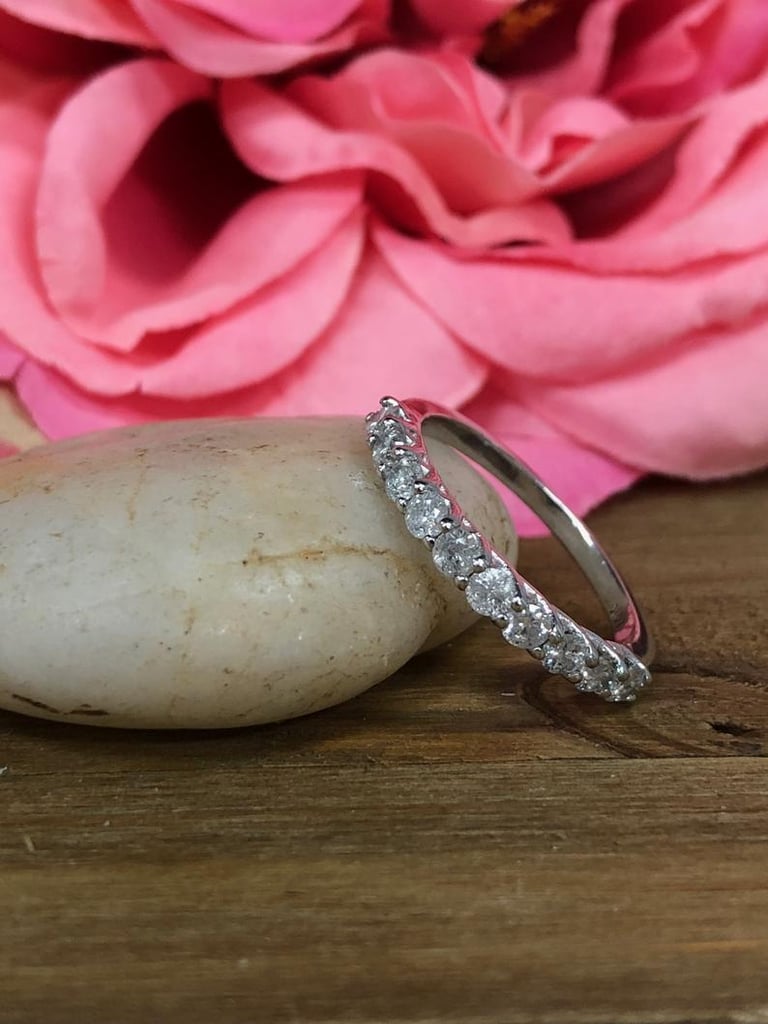 Etsy Round Brilliant Diamond Band Wedding Anniversary Band