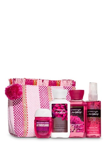 Bath & Body Works A Thousand Wishes Woven Cosmetic Bag Gift Set