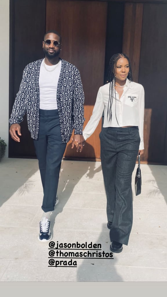 Gabrielle Union and Dwyane Wade Matching in Etro and Prada