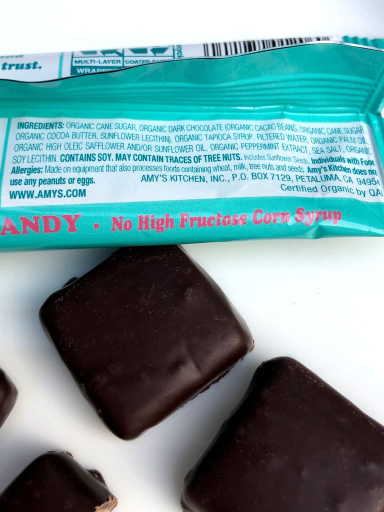 Amy's Minty Candy Bar Ingredients