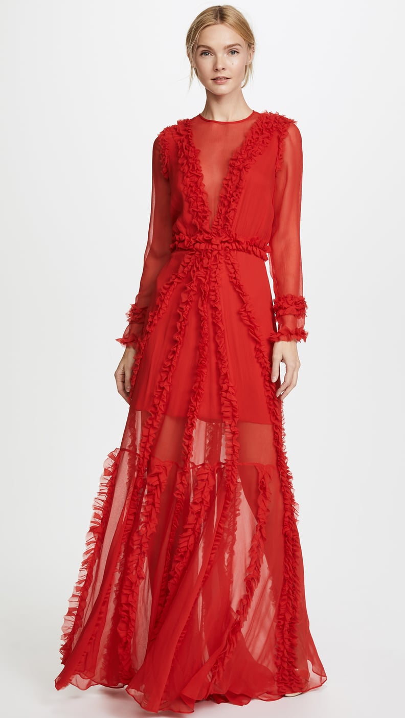 Margot Robbie's Red Dress at a Wedding | POPSUGAR Fashion