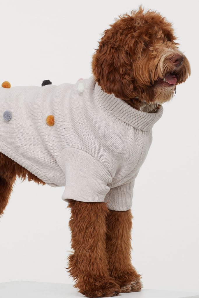 Pompom-trimmed Dog Sweater