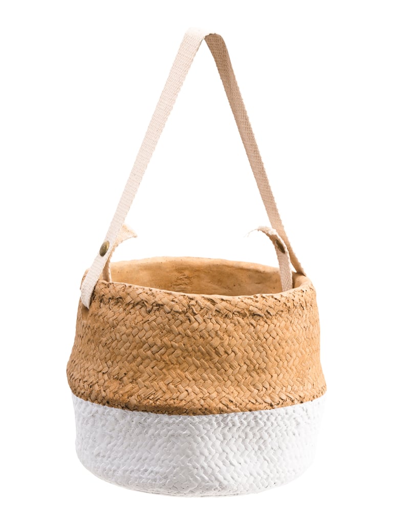 Indoor Outdoor Basket Weave Cement Planter