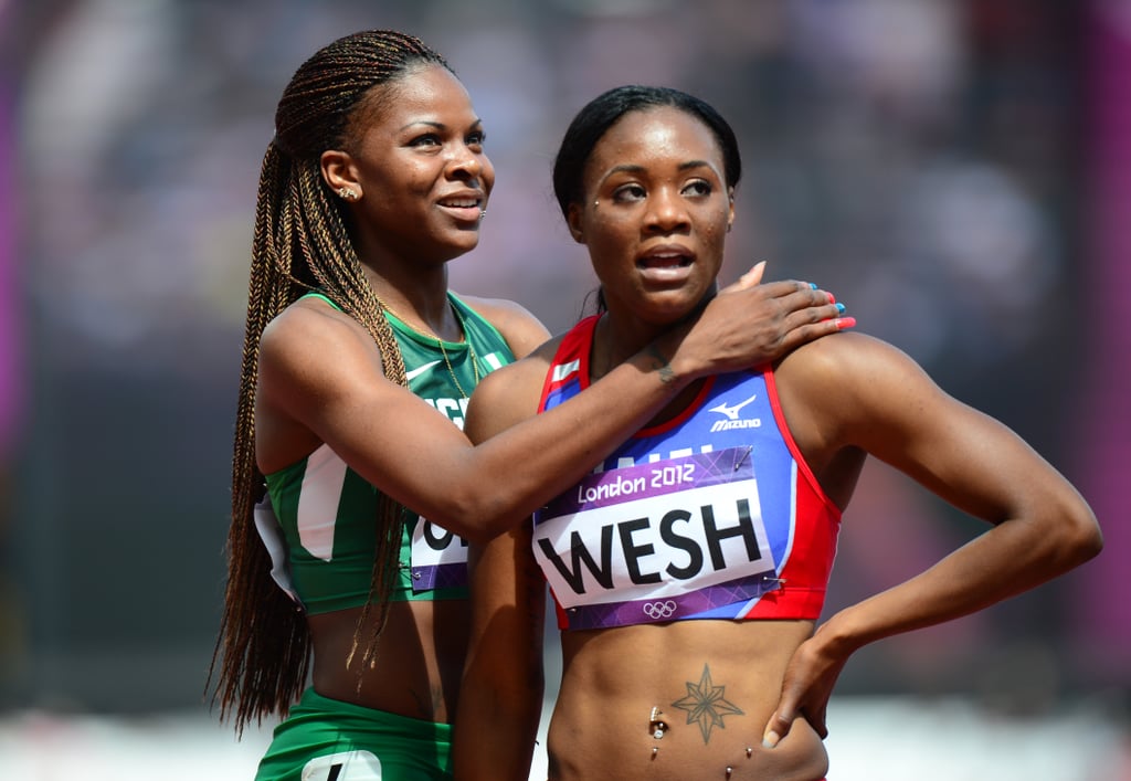 Wesh represented Haiti at the 2012 Olympics in London. In an Instagram post in 2020, she wrote about how proud she was to represent her country. "In 2012, at 21, I became the first Haitian female to qualify for the semi finals in the 400m dash at the Olympic Games held in London," Wesh wrote. "Although failing to move forward to the finals I will never forget the pride I felt to bear my flag across my chest."