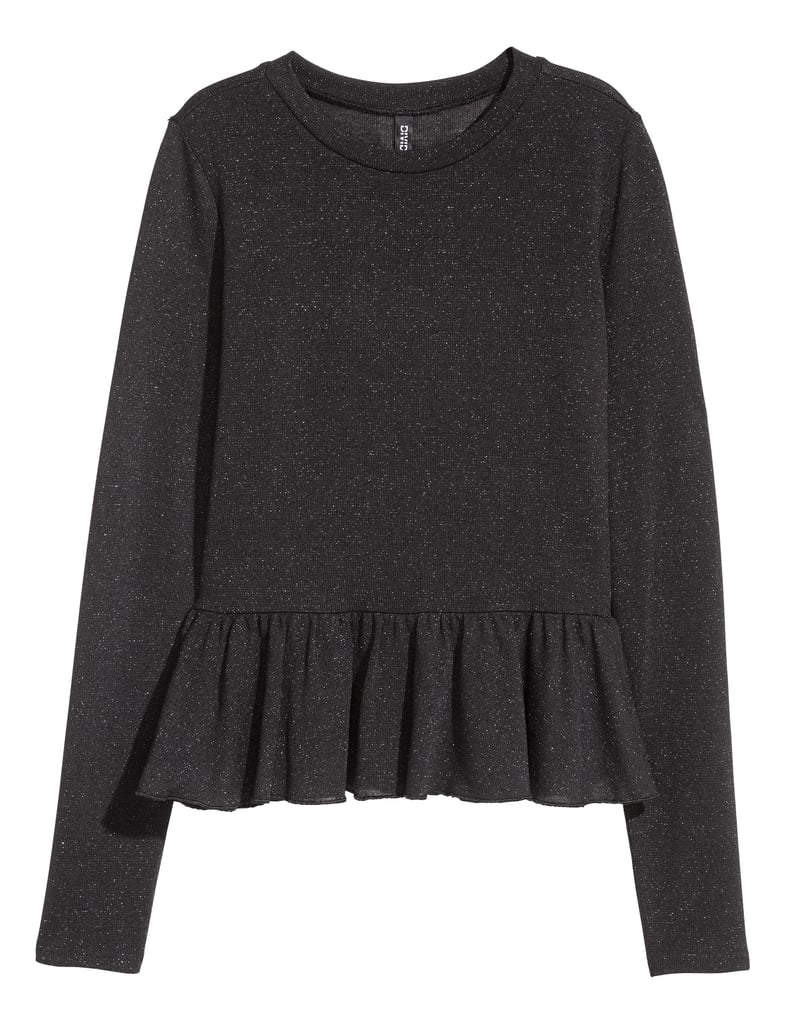 H&M Glittery Peplum Sweater ($7, originally $18) | H&M Black Friday ...