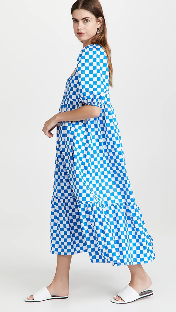 For a Checkered Print Moment En Saison Check Print Midi Dress Best