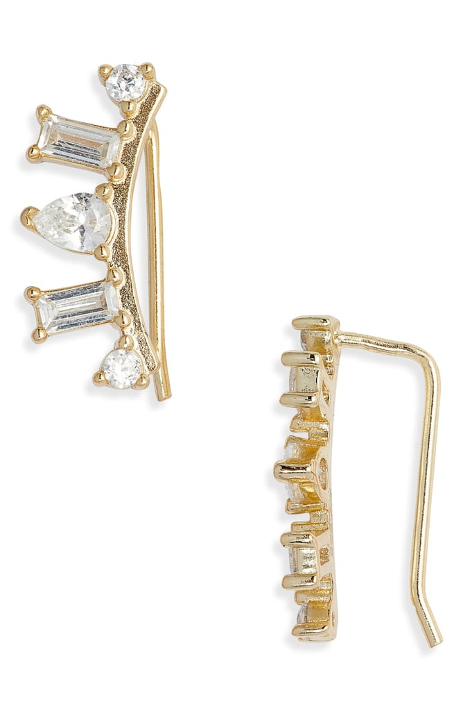 Argento Vivo Sterling Silver Baguette Ear Crawlers