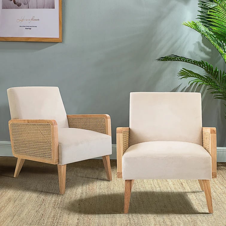 Best Cane Accent Chair: Sand & Stable Esme Upholstered Armchair