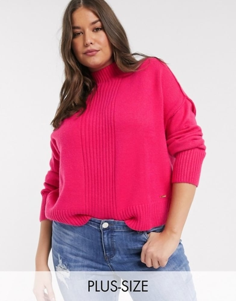 River Island Plus Pink Turtleneck Knitted Jumper