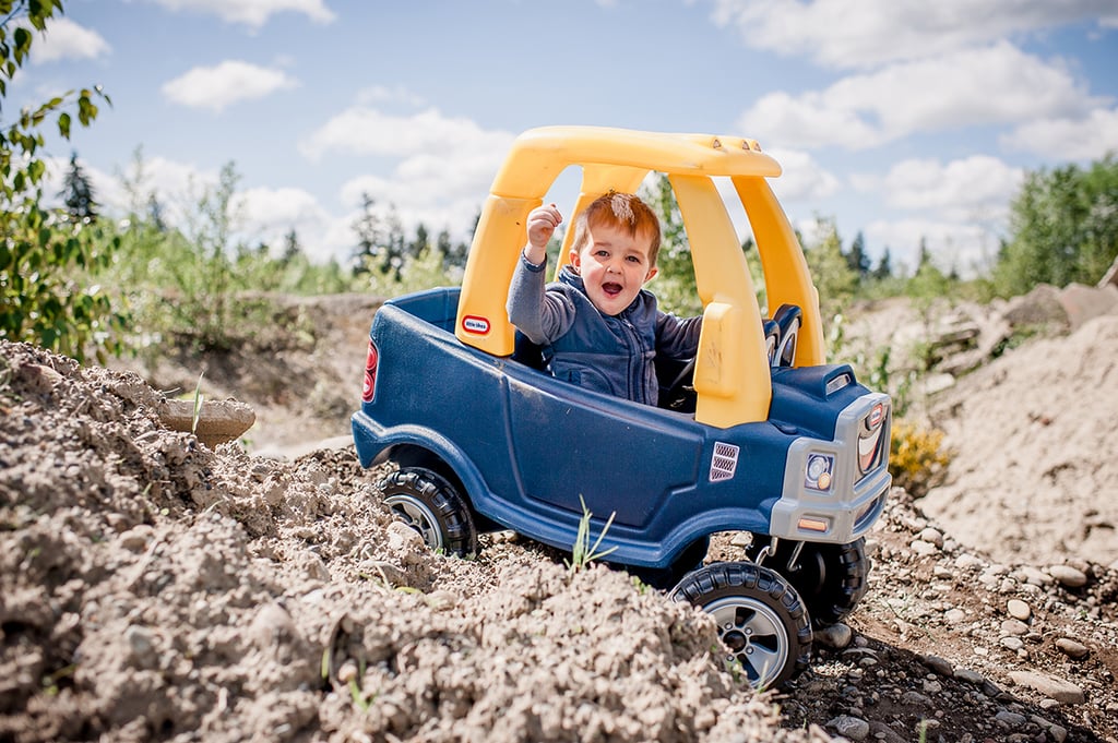 Little Boy's Adventures With Toy Car