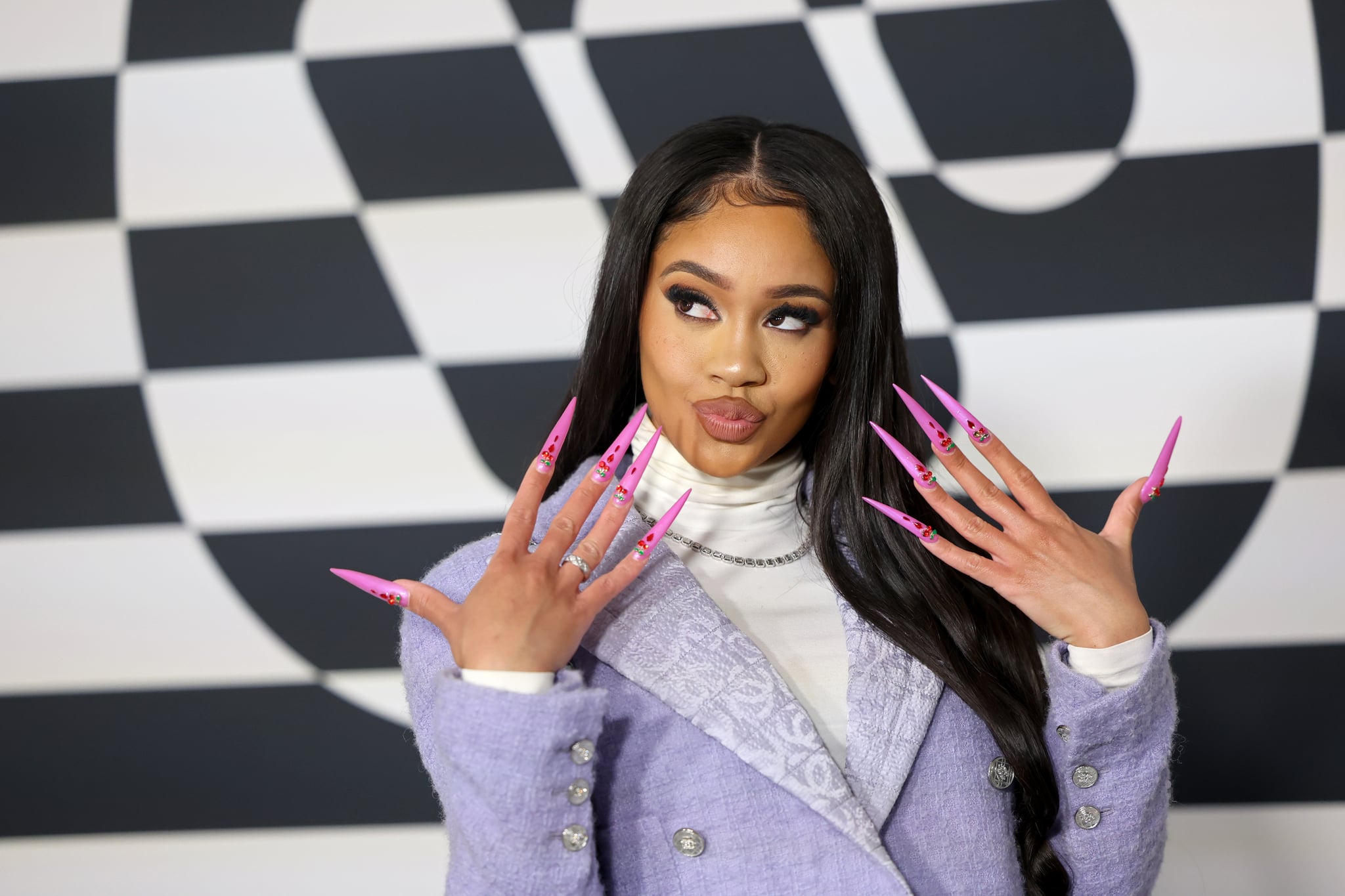 HOLLYWOOD, CALIFORNIA - FEBRUARY 02: Saweetie attends the Warner Music Group Pre-Grammy Party at Hollywood Athletic Club on February 02, 2023 in Hollywood, California. (Photo by Phillip Faraone/Getty Images for Warner Music)