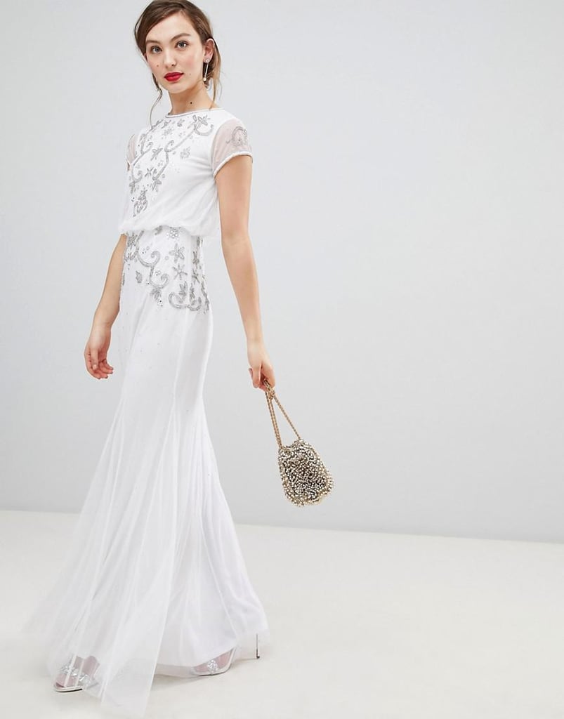 Frock  Frill sleeves embellished maxi dress  ASOS  Embellished maxi dress  Frock and frill Maxi dress trend