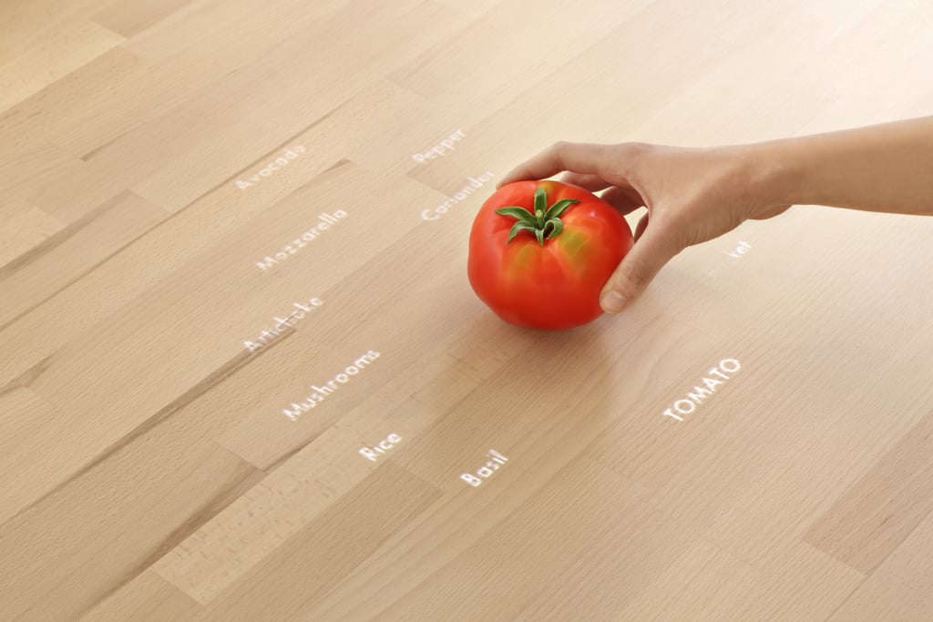 Here's a closer look at how the table detects what vegetable is placed on it.