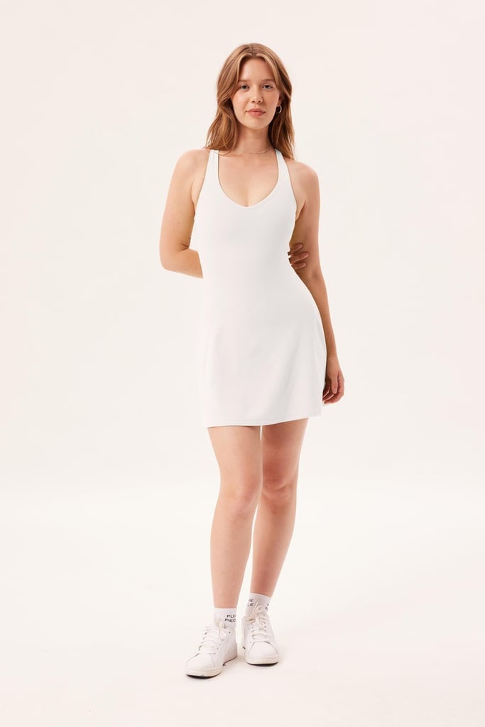A Tennis Dress: Girlfriend Collective Ivory Lola V-Neck Dress