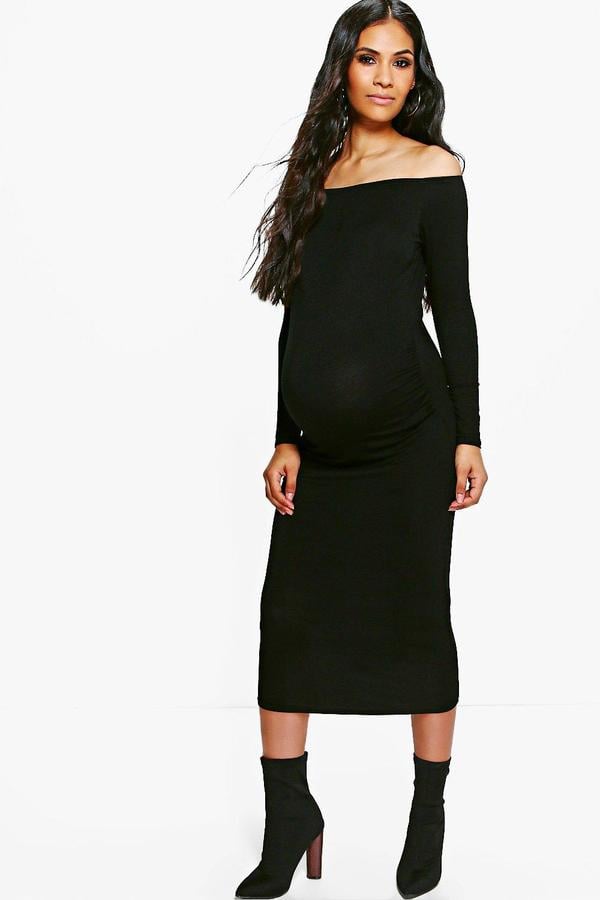 boohoo maternity midi dress