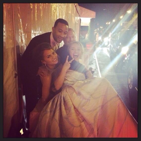 Hayden Panettiere had a blast with Chrissy Teigen and John Legend. 
Source: Twitter user haydenpanettiere