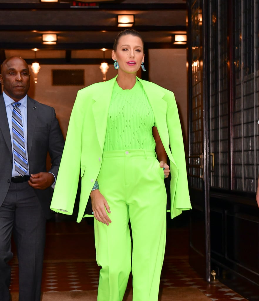 Blake Lively's Green Versace Suit
