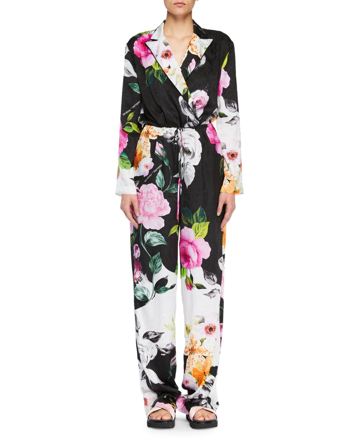long sleeve floral jumpsuit