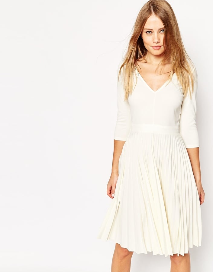 Cream Pleated Midi Dress atelieryuwa.ciao.jp