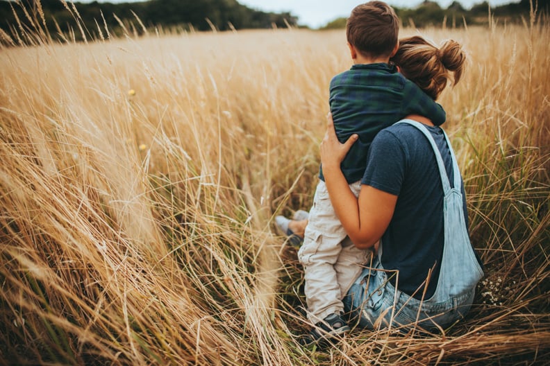 Mother and son spending some quality time together outdoors in the nature