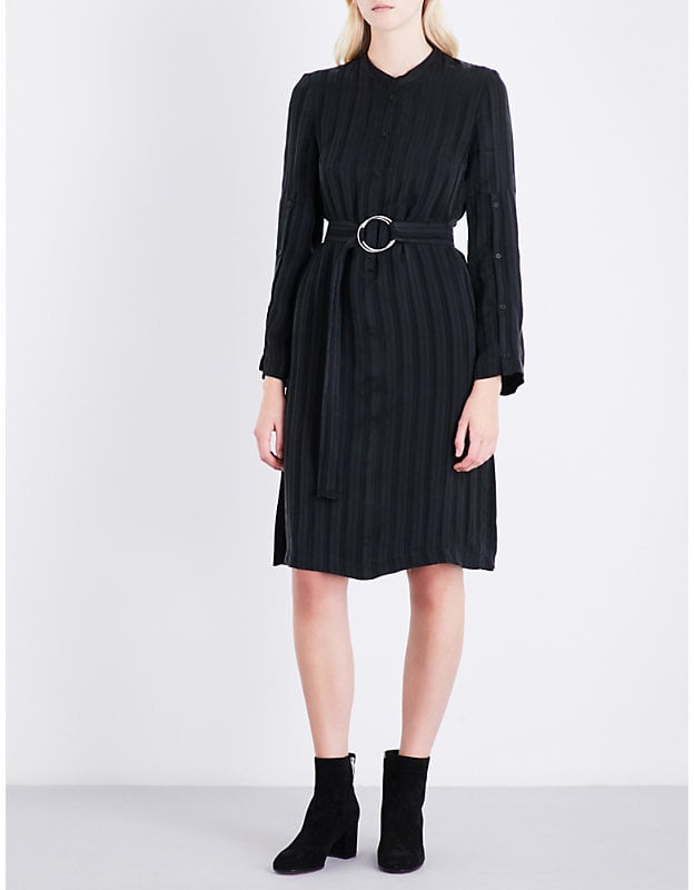 Claudie Pierlot Striped Self-Tie Satin Dress