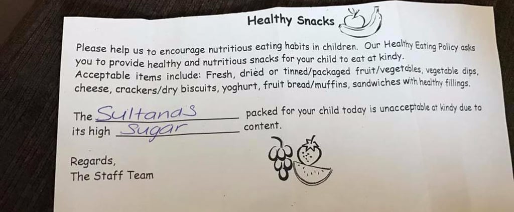 Kindergarten Sent Mom Note For Packing Raisins