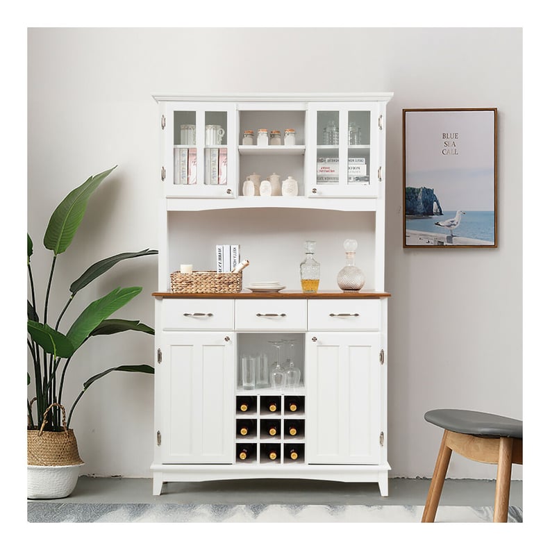 A Kitchen Hutch: Costway Buffet And Hutch Kitchen Storage Cabinet Cupboard