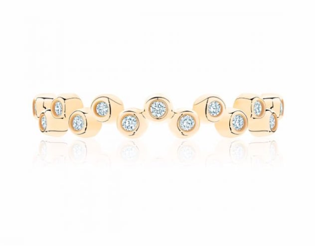 Birks Stackable Yellow Gold and Diamond Splash Ring