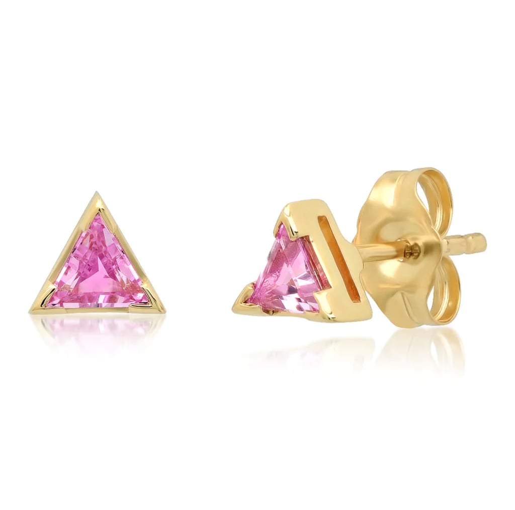 Eriness Triangle Pink Sapphire Studs