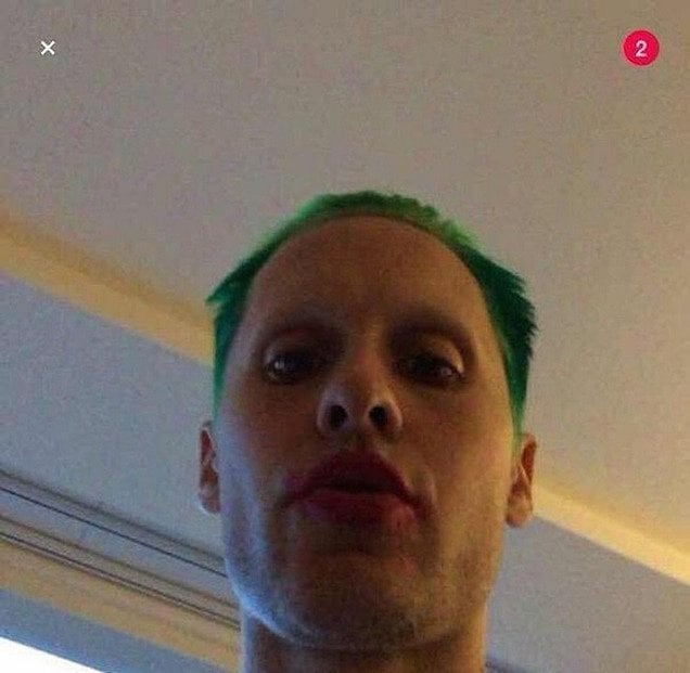 This Snapchat is the very first look we got of Jared Leto as The Joker. He posted it after director David Ayer shared a picture of the cast and Leto wasn't included.