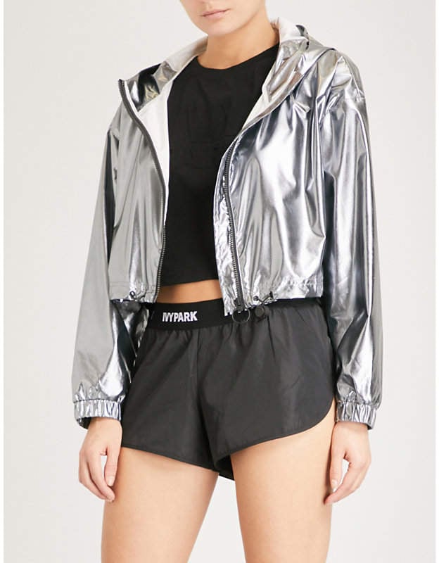 Cropped metallic on sale jacket