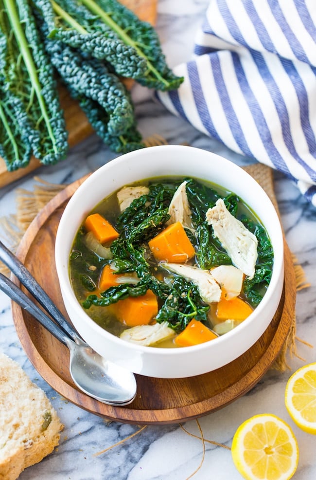 Sweet Potato, Kale, and Chicken Soup