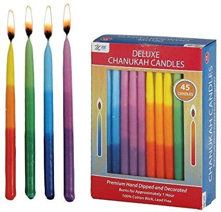 Rainbow Hanukkah Candles