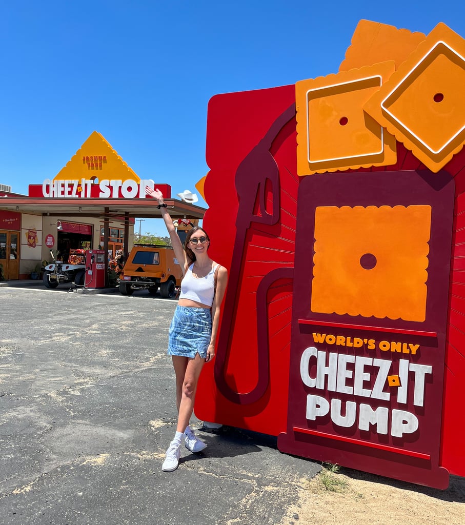 As you're driving down Twentynine Palms Highway, you can't miss the light-up Cheez-it pump sign. I mean, who wouldn't want to immediately pull over upon seeing this during a long road trip?