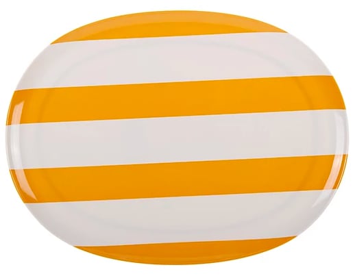 H for Happy Lemon Stripe Melamine Serving Tray