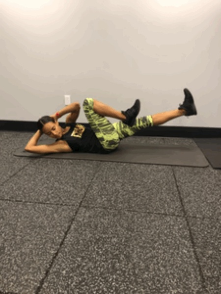 Warmup: Slow Bicycle Crunches