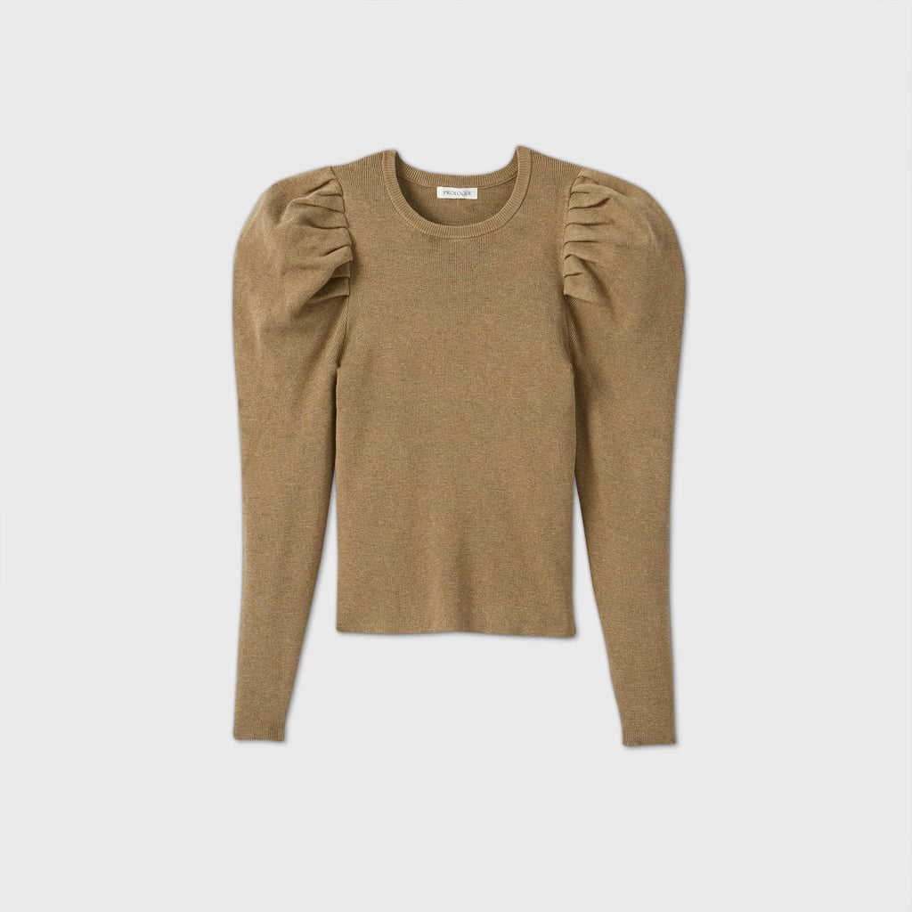 Crewneck Volume Sleeve Pullover Sweater