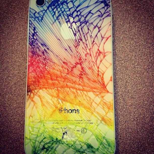 The more an iPhone cracks, the brighter the colors, says Instagram user greekstar19.