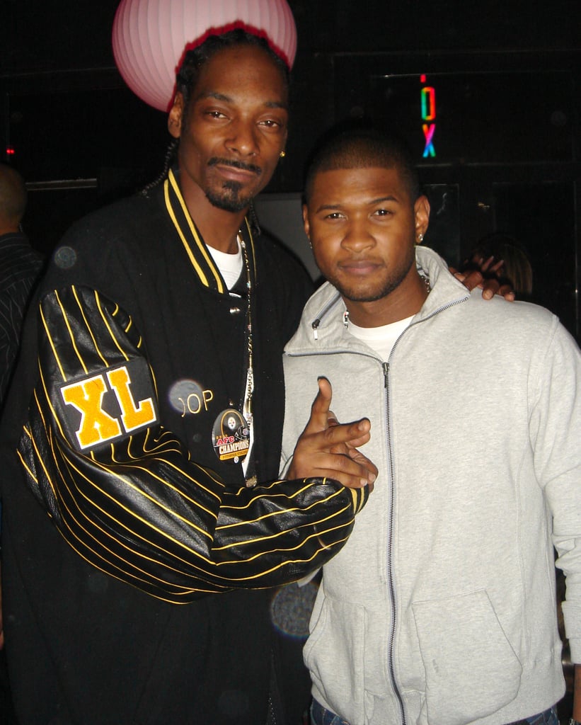 Snoop Dogg and Usher posed for pictures at the ESPN Late Night party in 2006.