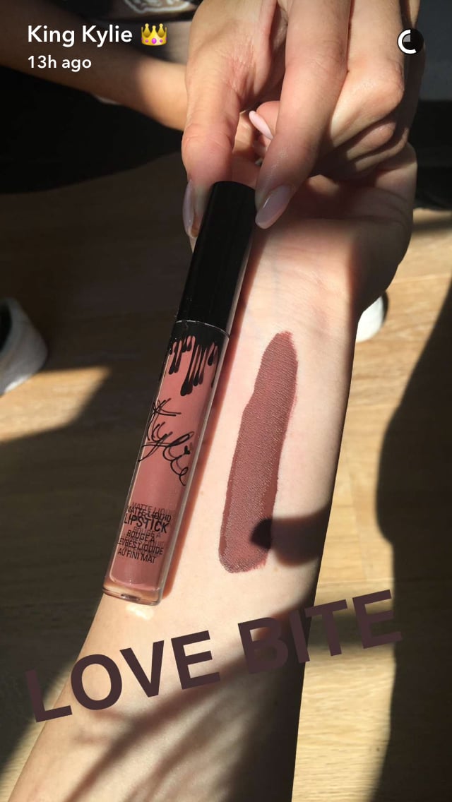 Swatch of Kylie Lip Kit in Love Bite